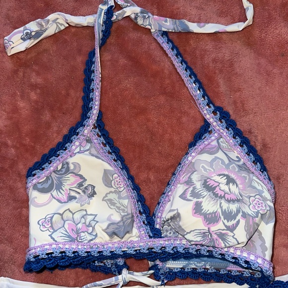 BECCA Floral Crochet Bikini Set with Tassels - Picture 4 of 7